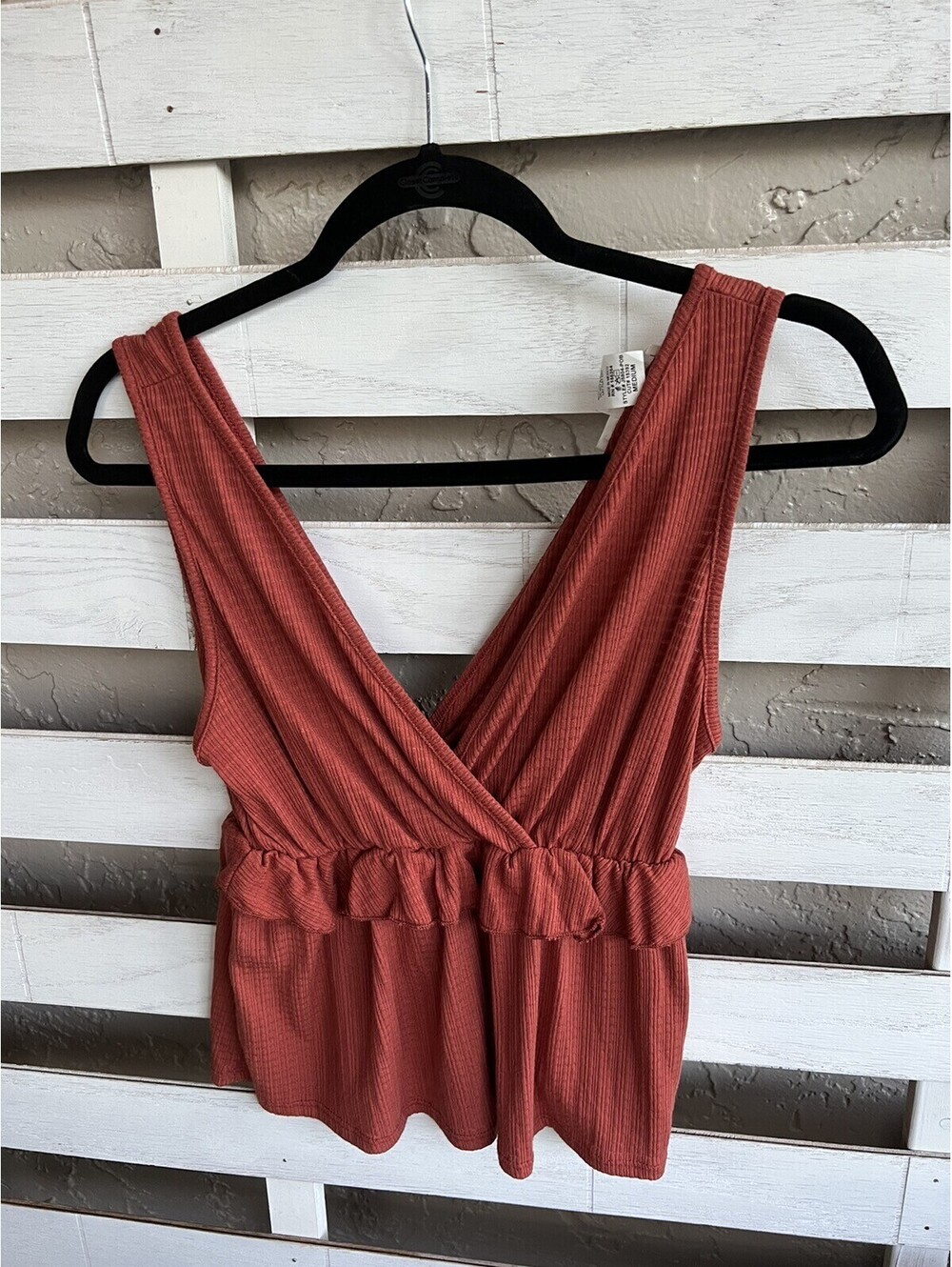 New Caution To The Wind Woman’s Sleeveless Babydoll Top Size M Burnt Orange